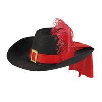 Chapeau de mousquetaire - BOLAND - Accessoire de déguisement - Noir, Rouge, Doré - Adulte