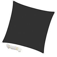 Voile d'ombrage protection anti UV solaire toile parasol carré 5x5 m anthracite