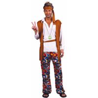 Déguisement Hippie Homme - PARTY PRO - Costume Flower Guy Hippie - Couleurs Flashy - Taille M/L - 50/52