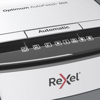 Rexel, Destructeur de documents automatique Optimum Auto+ 50X, Coupe croisée, DIN P4, 50 feuilles, 20L