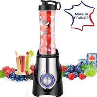 Blender Smoothie 600ML Blender Mixeur Portable 4 Lames pour milkshakes, jus de fruits, légumes