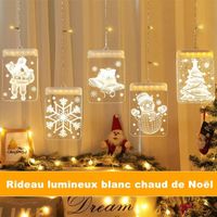 3D LED Lumières de fenêtre de Noël suspendues - USB Décorations extérieures de lumière de Noël avec crochets