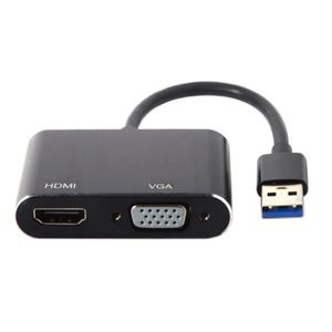 ADAPTATEUR AUDIO-VIDÉO  USB 3.0 & 2.0 to HDMI & VGA HDTV Adapter Cable Ext