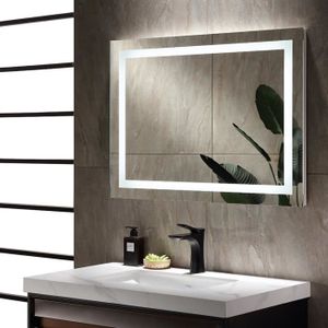 SM Miroir salle de bain ovale LED avec touche tactile;miroir mural à prix  pas cher