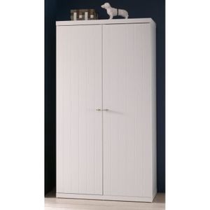 Armoire Enfant 2 Portes Laque Blanc Cleo Blanc Achat Vente