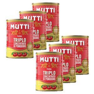 SAUCE PÂTE ET RIZ Mutti - Lot 6x Triple concentré de tomates - Boîte 400g