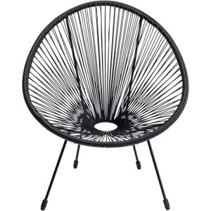 FAUTEUIL JARDIN  Fauteuil de jardin design Acapulco noir KARE - Pliable et empilable - Pour adulte - Meuble d'extérieur