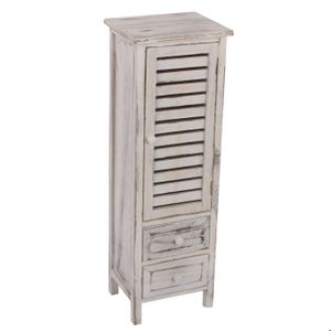 Commode Blanche 2 Tiroirs Style Campagne – Palazzo Int, Bois Peint, 86cm