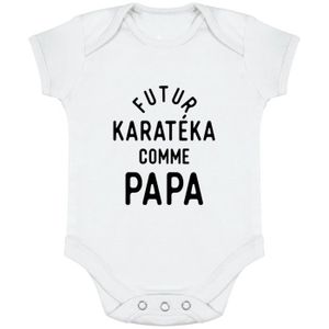 BODY body bébé | Cadeau imprimé en France | 100% coton | Futur karatéka comme papa