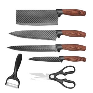 COUTEAU DE CUISINE  6PCS Set Couteaux de Cuisine - Premium en Couteaux