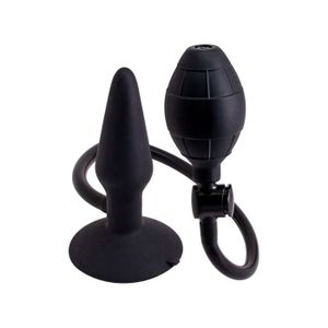 Plug Anal Gonflable En Silicone Noir - Sextoy Unisexe