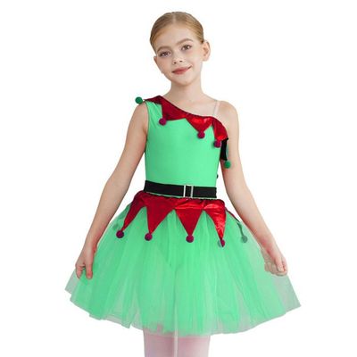 AISLOR Déguisement de Noël pour Filles Justaucorps Gym Ballet Patinage Ballerine Enfant Tutu Robe Danse Ballet avec Slip Intégré