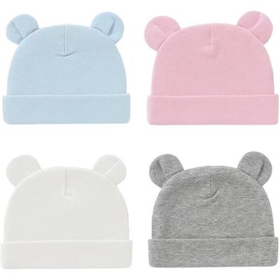 Bonnets De Naissance Bébé Fille En Coton (lot De 2) Blanc | GEMO