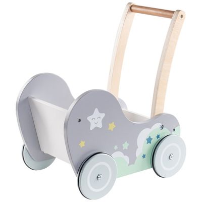 Trotteur 2 En 1 Mamabrum En Bois - Cube Éducatif Avec Trieur, Boulier, Labyrinthe - 34x40 Cm