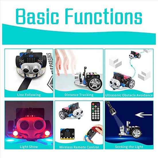 4X Carte de Développement Micro: Bit V1.5 Micro: Kit de Voiture ...