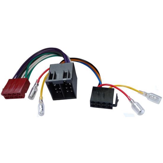 Connecteur ISO 8 Pins Pour Autoradio | Fiche Alimentation Et Son | Branchement Universel | Câblage Pré-connecté