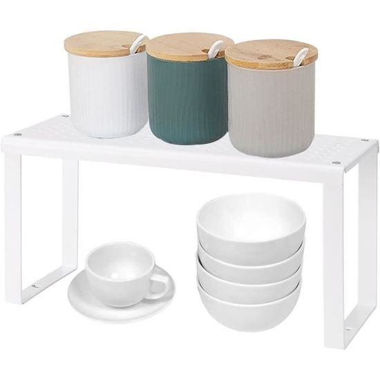 Organisateur Tasses Empilable WANGCL - Lot De 6, Noir, Pieds Réglables