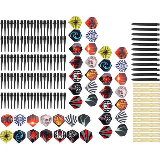 Lot De 15 Pointes De Fléchettes En Acier – Filetage 2BA, Avec 30 Anneaux Caoutchouc Et 2 Pierres à Aiguiser, Pour Fléchettes Souples/métal