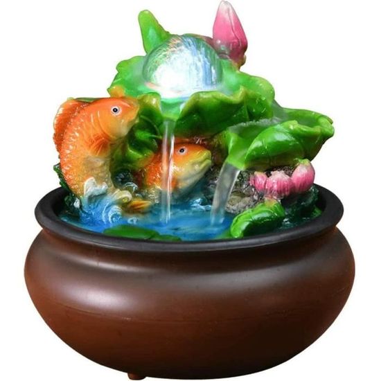 Fontaine De Table HEMOTON - Décoration Cascade Intérieur/Extérieur - Pot Céramique Noir
