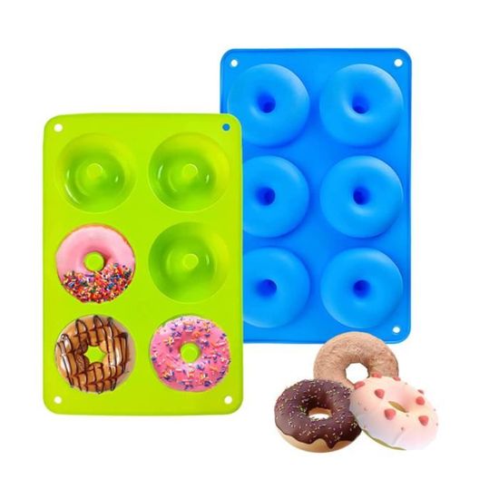 Lot De 2 Moules à Donuts En Silicone – 48 Mini Donuts, Diamètre 4,5 Cm, Pastel Rose Et Vert, Antiadhésif
