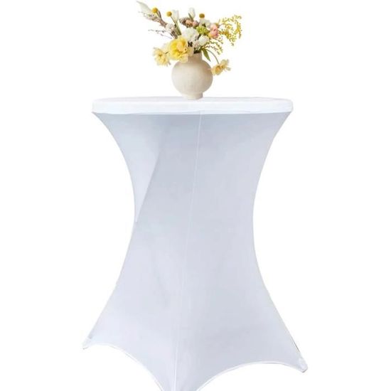 Lot De 2 Housses De Table Haute Cocktail Vin Rouge – Nappe Extensible Spandex Plissée 80x110 Cm Pour Mariage, Banquet, Bar Et Anniversaire
