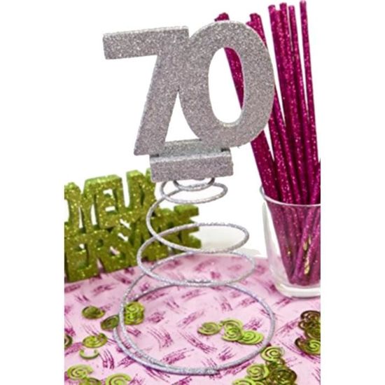Centre De Table Anniversaire 80 Ans Argenté | Hauteur 29 Cm, Diamètre 30 Cm | Décoration Fête Chic