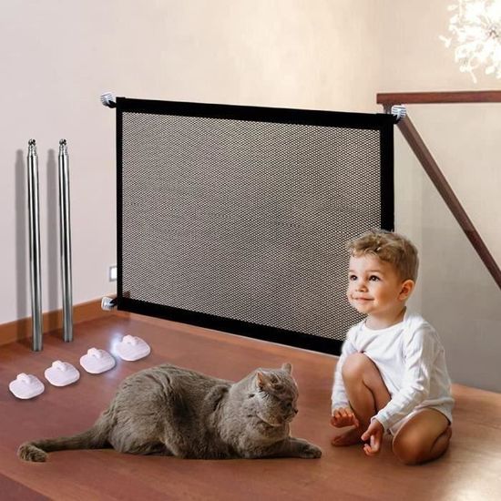 Barrière De Sécurité Enfant/Chien 27-190cm - Bois Sans Perçage