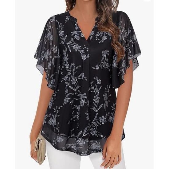 Chemisier En Tricot Pour Femme, Couleur Unie, Col En V, Boutons, Ample