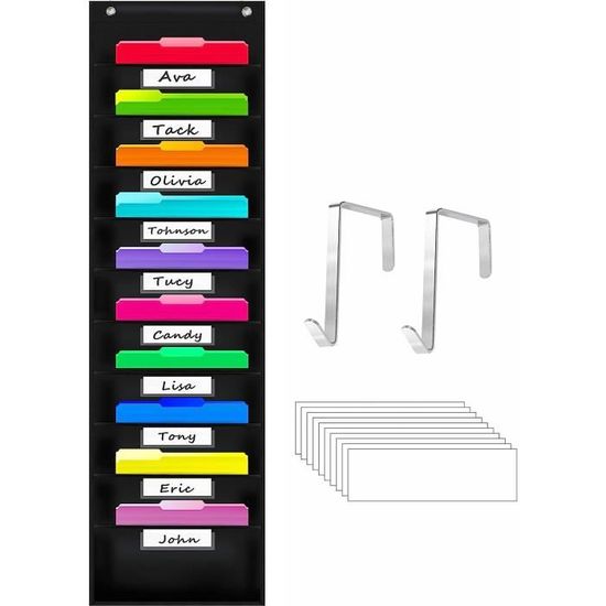 Tableau Rangement Tableau de Rangement Robuste avec 10 Poches, Classeur Mural Suspendu, 2 ...