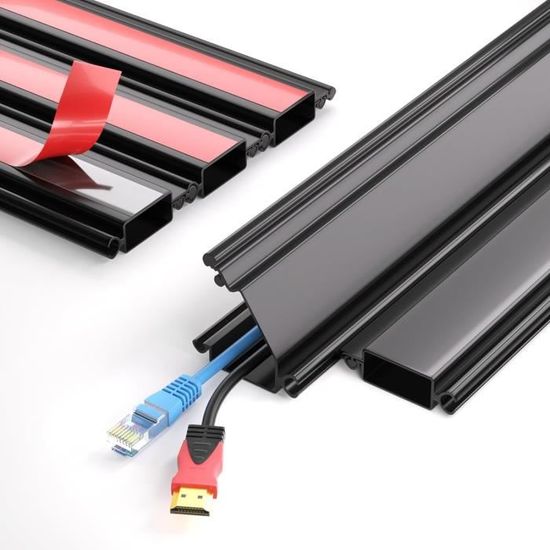 Goulotte De Câbles Autocollante Blanche 1 M, 10,0 X 6,0 X 100 Cm / 1 X 1 M