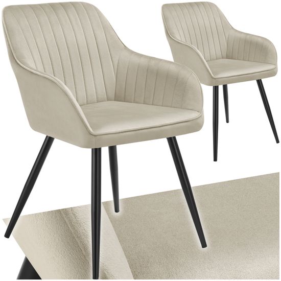 TecTake Lot De 4 Chaises De Salle à Manger Chaises Rembourrées Fauteuil