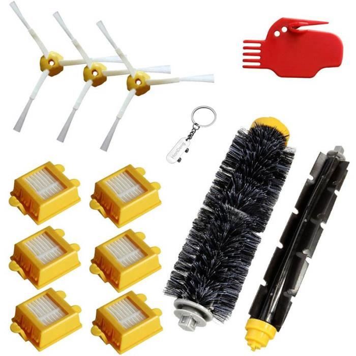 Kit de Remplacement de Filtre Brosse Latérale HEPA Vac pour iRobot Roomba 700 Série 760 770 780 790, Total 12Pcs.