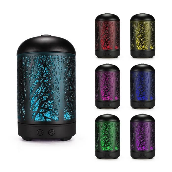 Atomiseur d'humidificateur à diffuseur d'huiles essentielles d'aromathérapie ultrasonique de couleur claire