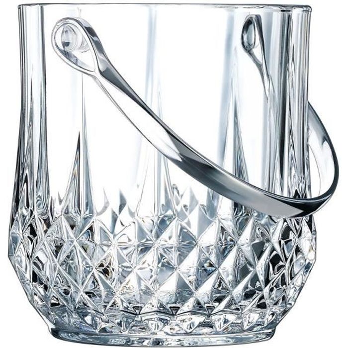Seau à glace vintage cl Longchamp - Eclat - Verre ultra transparent au design vintage