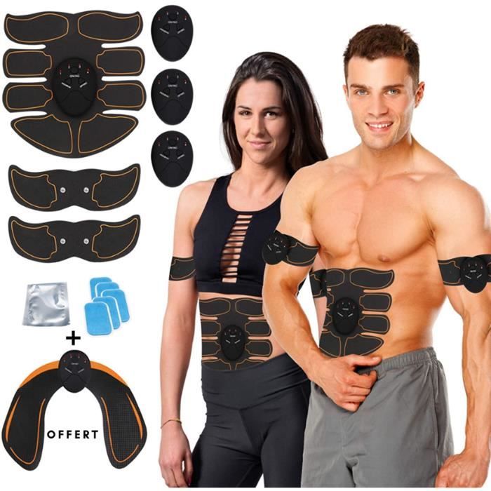 skoss prestige Appareil electrostimulation,Ceinture Abdominal Homme Femme, Kit Stimulateur Musculaire Bras + Cuisses + Jambes, Mass