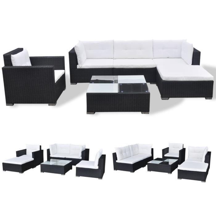 Magnifique vidaXL 17 pieces Ensemble de jardin en Resine Noir