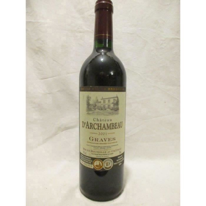 graves château d'archambeau rouge 2001 - bordeaux france