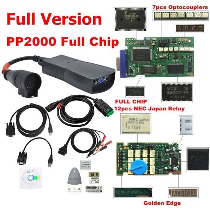 Lexia3 puces complètes Firmware 921815C LEXIA 3 PP2000 Diagbox V8.55 pour Citroen-Peugeot 12 NEC relais 7 - Type LEIXIA FULL CHIP