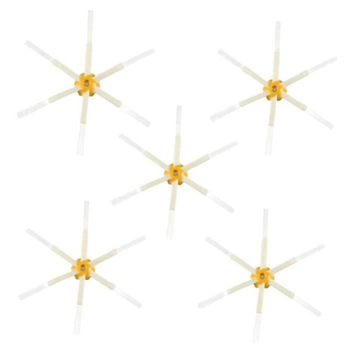 R566 Pour iRobot Roomba 600 série accessoires de remplacement sous vide brosse latérale améliorée 5 Pack*Yellow
