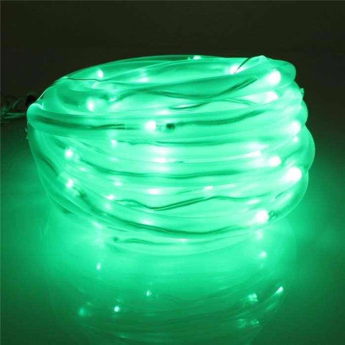 10M 100 LED Guirlande Lumineuse Solaire Corde Tube Etanche Fée Band Jardin Noël Fête Vert