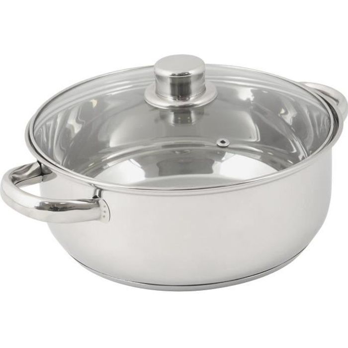 Crealys 502386 Faitout en Inox 8 L + Couvercle Ver