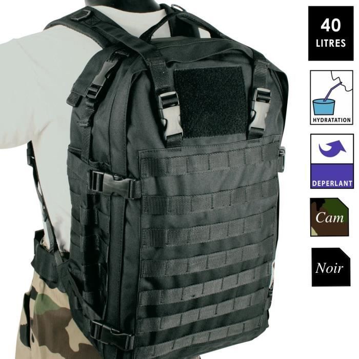 SAC D'ASSAUT MILITAIRE : Noir