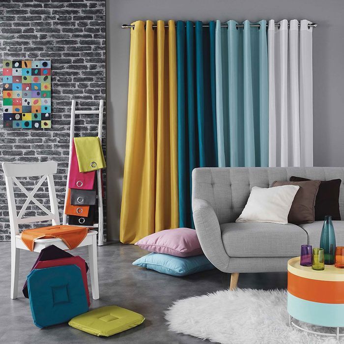 Housse de coussin zippée 40x40 PANAMA UNI NOIR