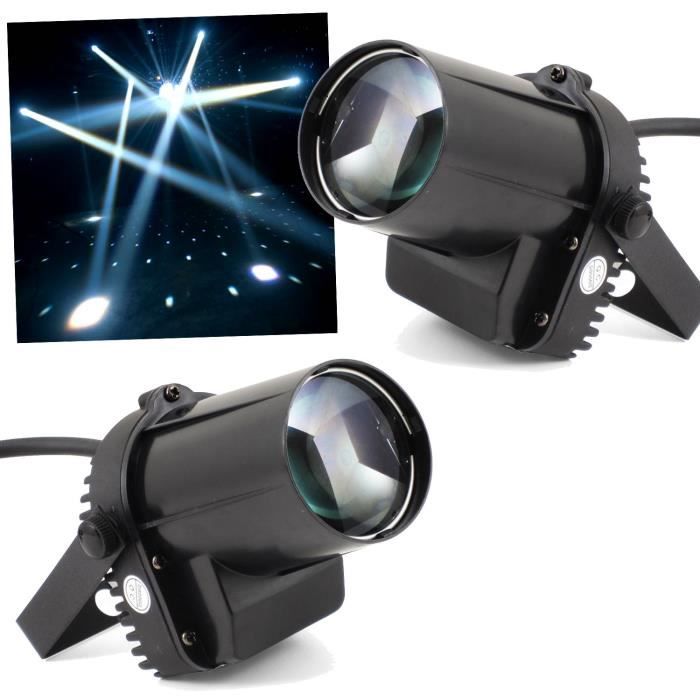 2 Jeux de lumières Projecteurs à LED PINSPOT Blanc de 5W pour Dj's ou Déco