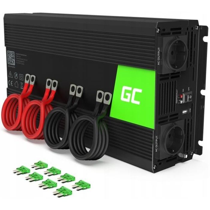 Green Cell 3000W/6000W Modifiée Sinus Convertisseur de Tension DC 24V AC 230V Power Inverter sinusoïdale, Onduleur Transformateur