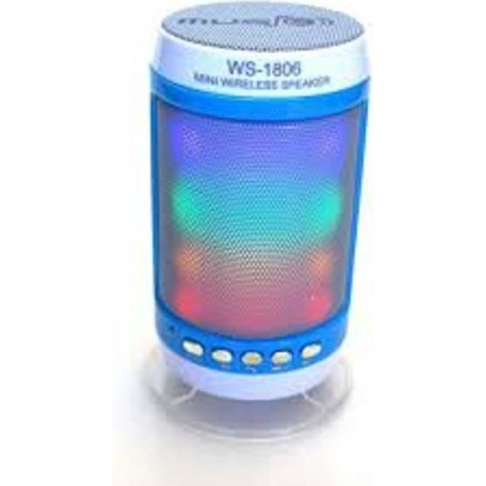 enceinte bluetooth radio FM bleu et blanc