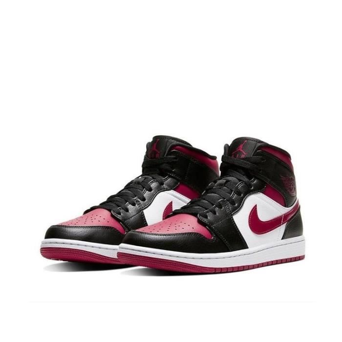Air Jordan 1 Mid Chaussures de Sport Basket AJ 1 Pas Cher pour Homme Rouge