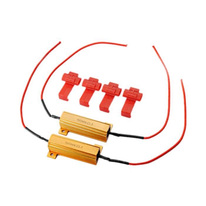 NEUFU 2x Résistance Fil Cable Wire Clip pr Ampoule LED 50W 6Ohm Clignotant Rapide Erreur