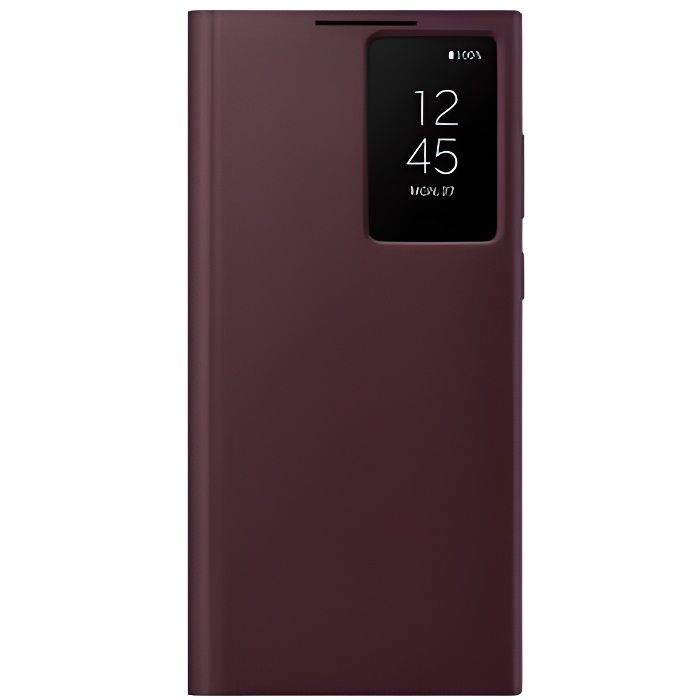 Etui Folio Smart Clear View pour Samsung Galaxy S22 Ultra Bordeaux