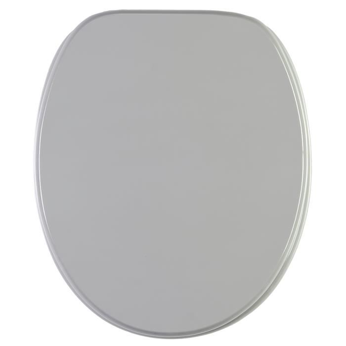Abattant WC Gris - Finition de haute qualité - Charnières robustes - Fixation facile